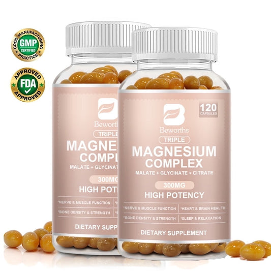 Magnesium Complex Supplement - Triple Calm Magnesium 3000 Mg with Magnesium Glycinate, Malate, and Citrate - for Rest and Relaxation - 240 Capsules